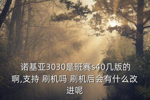  諾基亞3030是班賽s40幾版的啊,支持 刷機嗎 刷機后會有什么改進呢