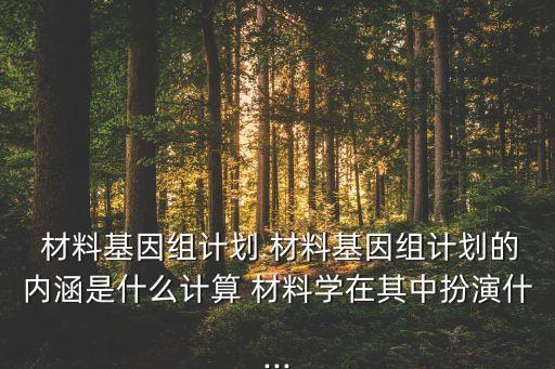  材料基因組計劃 材料基因組計劃的內(nèi)涵是什么計算 材料學在其中扮演什...