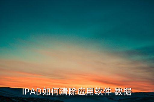 IPAD如何清除應(yīng)用軟件 數(shù)據(jù)