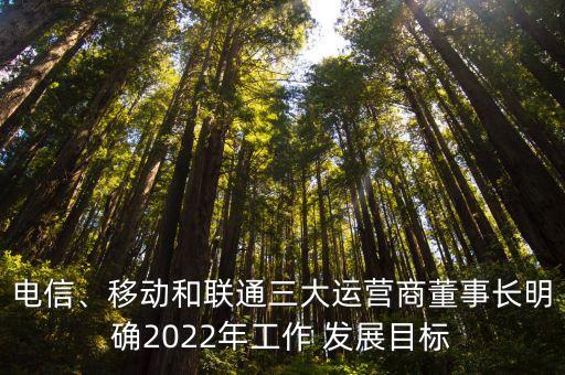 電信、移動和聯(lián)通三大運營商董事長明確2022年工作 發(fā)展目標