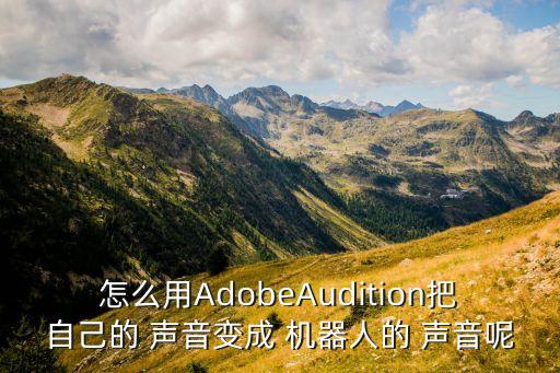 怎么用AdobeAudition把自己的 聲音變成 機器人的 聲音呢