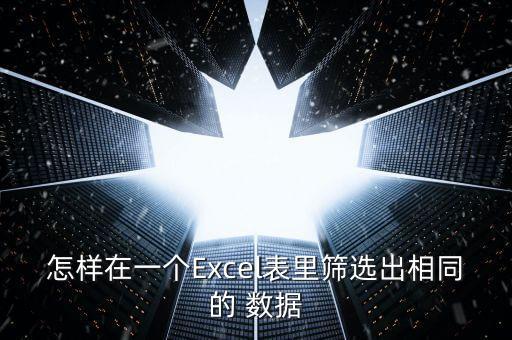 怎樣在一個(gè)Excel表里篩選出相同的 數(shù)據(jù)