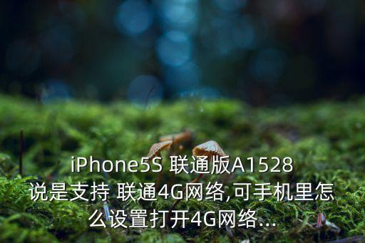 iPhone5S 聯(lián)通版A1528說(shuō)是支持 聯(lián)通4G網(wǎng)絡(luò),可手機(jī)里怎么設(shè)置打開(kāi)4G網(wǎng)絡(luò)...