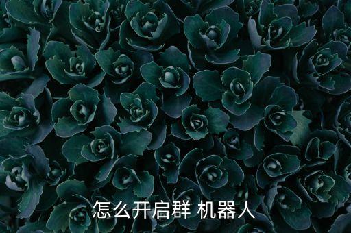 怎么開(kāi)啟群 機(jī)器人