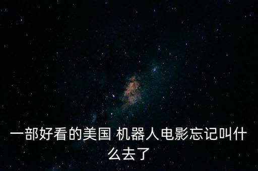 一部好看的美國 機器人電影忘記叫什么去了