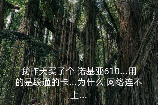 我昨天買了個(gè) 諾基亞610...用的是聯(lián)通的卡...為什么 網(wǎng)絡(luò)連不上...