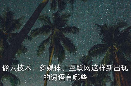 像云技術(shù)、多媒體、互聯(lián)網(wǎng)這樣新出現(xiàn)的詞語有哪些