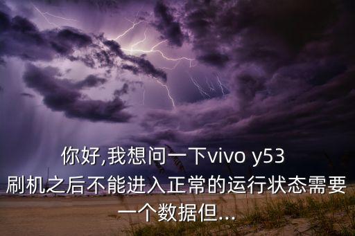 你好,我想問一下vivo y53 刷機之后不能進入正常的運行狀態(tài)需要一個數據但...