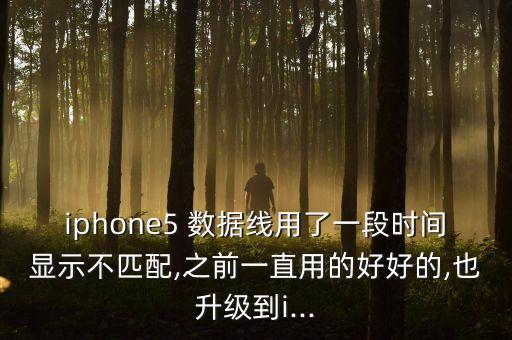 iphone5 數(shù)據(jù)線用了一段時間顯示不匹配,之前一直用的好好的,也升級到i...