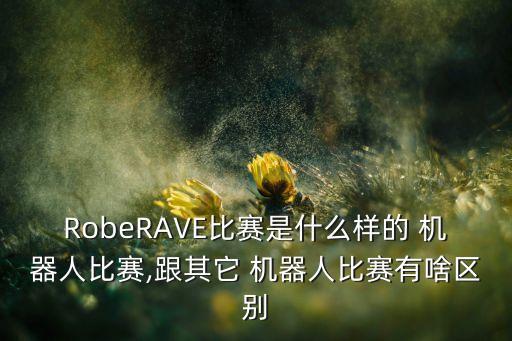 RobeRAVE比賽是什么樣的 機(jī)器人比賽,跟其它 機(jī)器人比賽有啥區(qū)別
