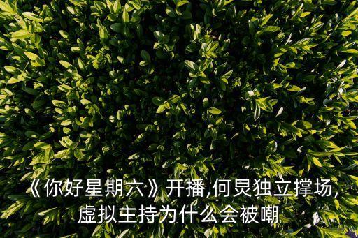 《你好星期六》開播,何炅獨立撐場,虛擬主持為什么會被嘲