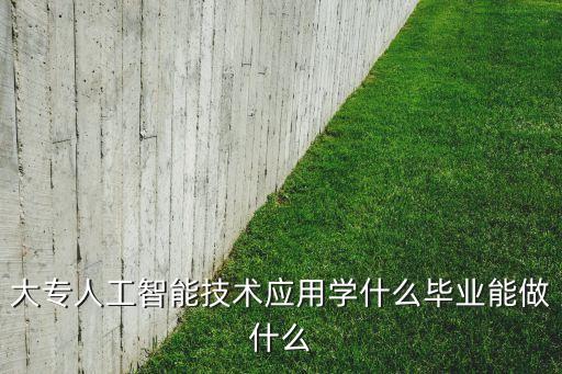 大專人工智能技術(shù)應(yīng)用學(xué)什么畢業(yè)能做什么