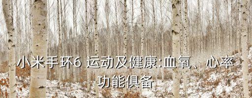 小米手環(huán)6 運動及健康:血氧、心率功能俱備