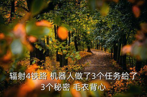輻射4鐵路 機(jī)器人做了3個任務(wù)給了3個秘密 毛衣背心