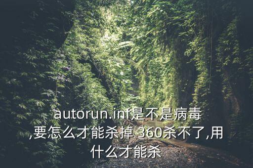  autorun.inf是不是病毒,要怎么才能殺掉 360殺不了,用什么才能殺