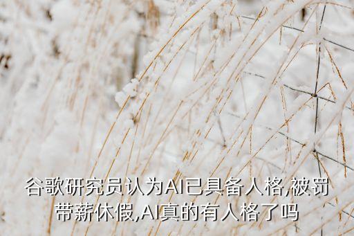 谷歌研究員認為AI已具備人格,被罰帶薪休假,AI真的有人格了嗎