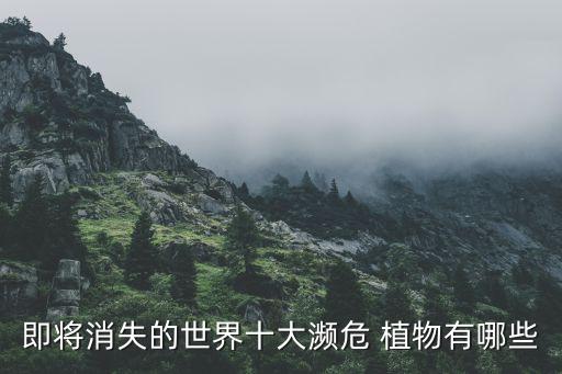 即將消失的世界十大瀕危 植物有哪些