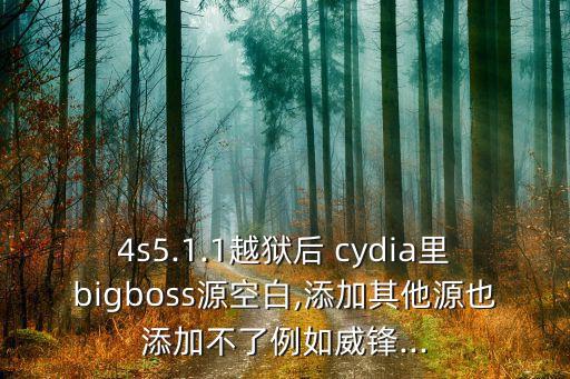 4s5.1.1越獄后 cydia里bigboss源空白,添加其他源也添加不了例如威鋒...