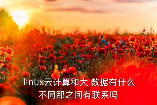  linux云計算和大 數(shù)據(jù)有什么不同那之間有聯(lián)系嗎