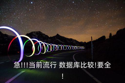 急!!!當(dāng)前流行 數(shù)據(jù)庫比較!要全!