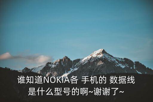 誰知道NOKIA各 手機(jī)的 數(shù)據(jù)線是什么型號(hào)的啊~謝謝了~