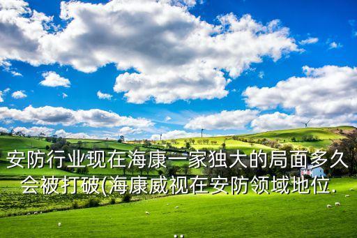 安防行業(yè)現(xiàn)在?？狄患要毚蟮木置娑嗑脮淮蚱??？低曉诎卜李I(lǐng)域地位...