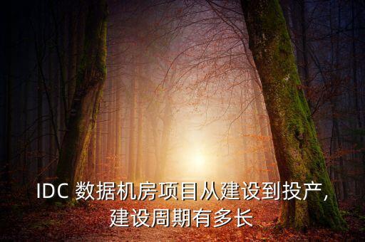 IDC 數(shù)據(jù)機(jī)房項(xiàng)目從建設(shè)到投產(chǎn),建設(shè)周期有多長