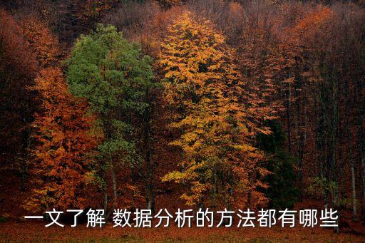 一文了解 數(shù)據(jù)分析的方法都有哪些
