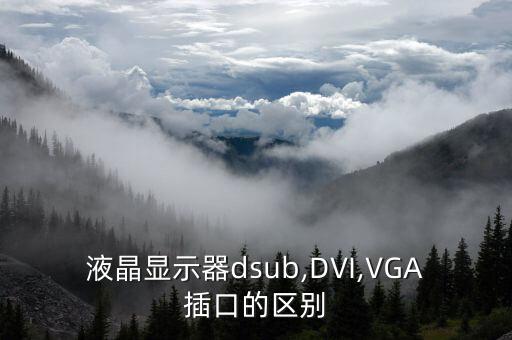 液晶顯示器dsub,DVI,VGA插口的區(qū)別