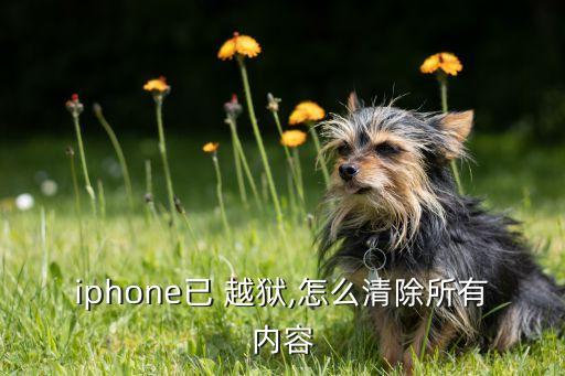 iphone已 越獄,怎么清除所有內(nèi)容