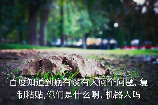 百度知道到底有沒有人問個(gè)問題, 復(fù)制粘貼,你們是什么啊, 機(jī)器人嗎
