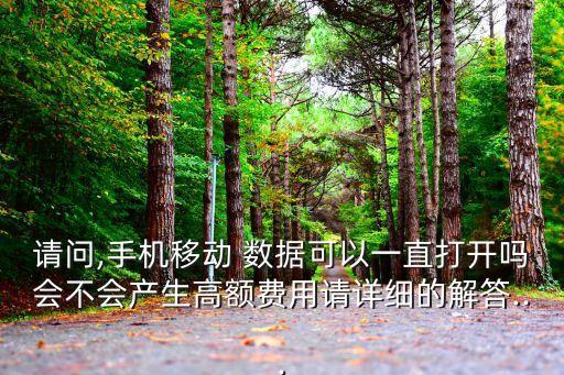 請(qǐng)問(wèn),手機(jī)移動(dòng) 數(shù)據(jù)可以一直打開(kāi)嗎會(huì)不會(huì)產(chǎn)生高額費(fèi)用請(qǐng)?jiān)敿?xì)的解答...