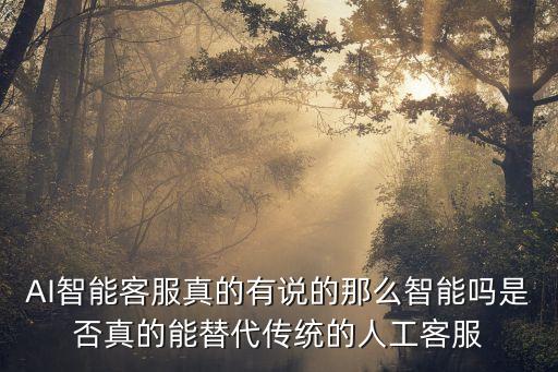 AI智能客服真的有說的那么智能嗎是否真的能替代傳統(tǒng)的人工客服