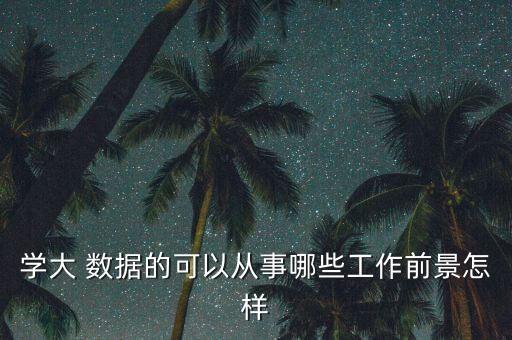 學(xué)大 數(shù)據(jù)的可以從事哪些工作前景怎樣