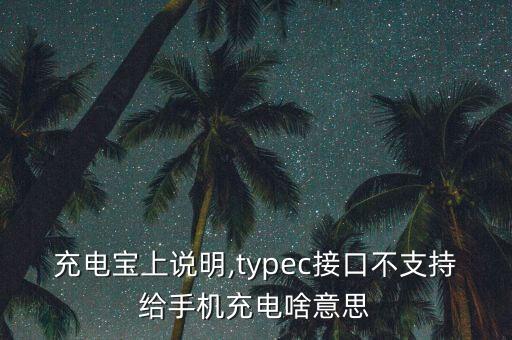 充電寶上說明,typec接口不支持給手機充電啥意思