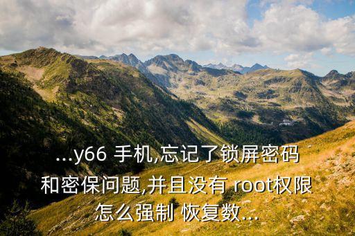 ...y66 手機,忘記了鎖屏密碼和密保問題,并且沒有 root權(quán)限怎么強制 恢復(fù)數(shù)...