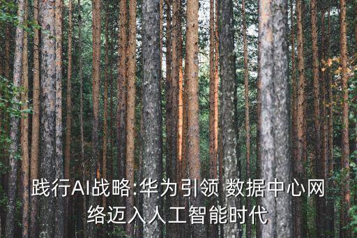 踐行AI戰(zhàn)略:華為引領 數據中心網絡邁入人工智能時代