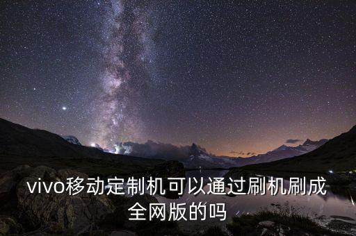 vivo移動(dòng)定制機(jī)可以通過刷機(jī)刷成全網(wǎng)版的嗎