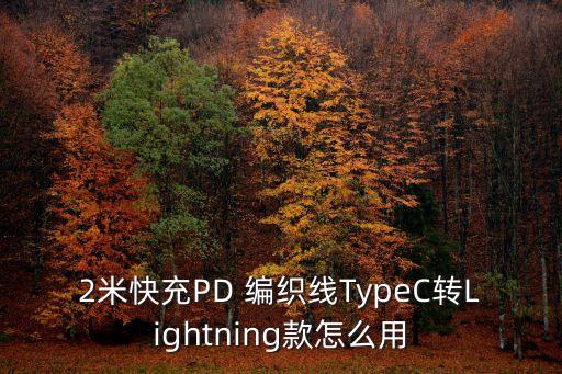 2米快充PD 編織線TypeC轉(zhuǎn)Lightning款怎么用