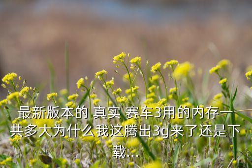 最新版本的 真實(shí) 賽車3用的內(nèi)存一共多大為什么我這騰出3g來了還是下載...