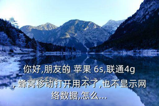 蘋(píng)果6s連不上蜂窩數(shù)據(jù)連接