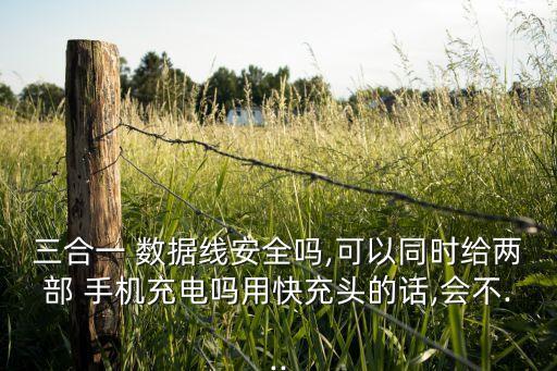 三合一 數(shù)據(jù)線安全嗎,可以同時給兩部 手機(jī)充電嗎用快充頭的話,會不...