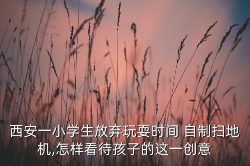 西安一小學生放棄玩耍時間 自制掃地機,怎樣看待孩子的這一創(chuàng)意