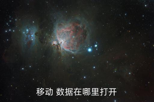 移動(dòng) 數(shù)據(jù)在哪里打開(kāi)