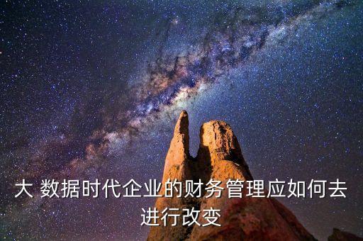 大 數(shù)據(jù)時代企業(yè)的財務(wù)管理應(yīng)如何去進行改變