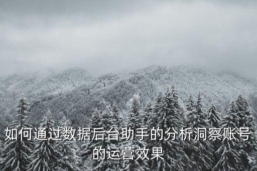 如何通過(guò)數(shù)據(jù)后臺(tái)助手的分析洞察賬號(hào)的運(yùn)營(yíng)效果