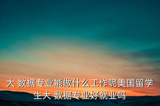 大 數(shù)據(jù)專業(yè)能做什么工作呢美國(guó)留學(xué)生大 數(shù)據(jù)專業(yè)好就業(yè)嗎