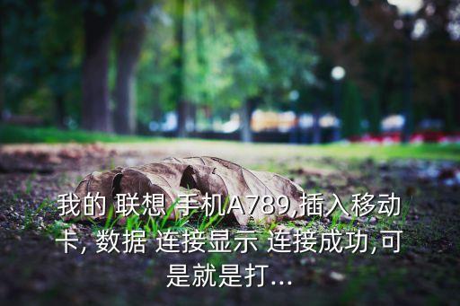 我的 聯(lián)想 手機(jī)A789,插入移動(dòng)卡, 數(shù)據(jù) 連接顯示 連接成功,可是就是打...