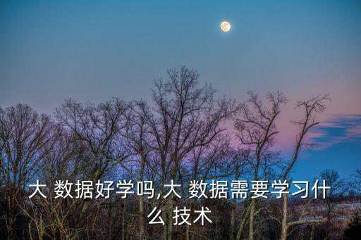 大 數(shù)據(jù)好學(xué)嗎,大 數(shù)據(jù)需要學(xué)習(xí)什么 技術(shù)