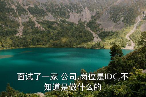 面試了一家 公司,崗位是IDC,不知道是做什么的